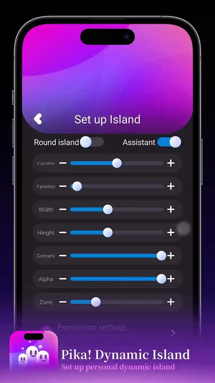 Dynamic island shape